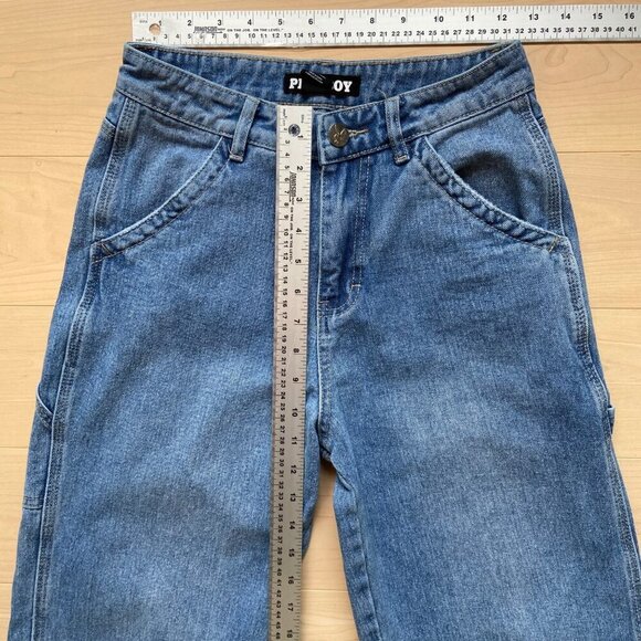 Playboy Womens High-Rise Light Wash Denim Carpenter Style Jeans Size 0 - Picture 5 of 8
